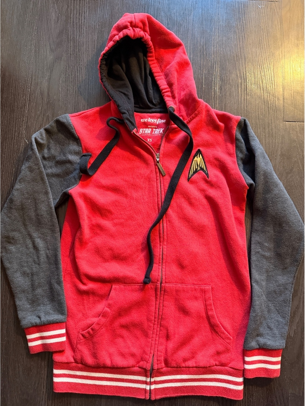2015 Star Trek Starfleet Academy Varsity Zip Hoodie XS